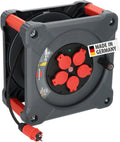 Brennenstuhl Enrouleurs de câble électrique, 50 m, Noir, Enrouleur de câble professionnel pour chantier KA 5100 5 IP44