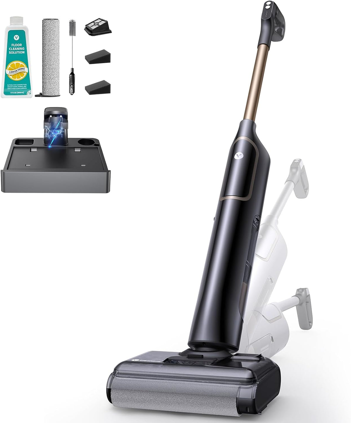 Vexilar Aspirateurs balais et balais électriques, 800 ml, Gris/Blanc, X7 Aspirateur Laveur sans Fil, 8000Pa Pliage 180°