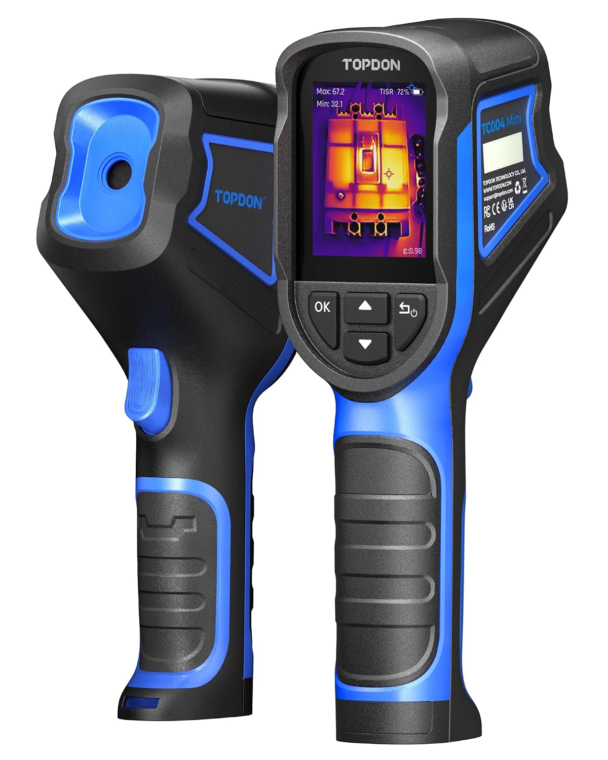 TOPDON Imageurs thermiques, 320×240, Noir/Bleu, Caméra Thermique TC004 Mini New, Résolution IR Camera Infrarouge avec 14h d'Autonomie