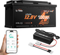 Litime batterie, 12 V, 100 Ah, 14,6 V, 1280 Wh, Noir/Gris, Lithium H190 Bluetooth avec 20A Chargeur pour Camping-Car