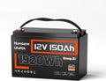 HumsiENK batterie, 12 V, 150 Ah, 1920 Wh, Noir/Gris, Lithium LiFePO4, LiFePO4 Rechargeable BMS 110A Intégré, 15000 Cycles Profonds