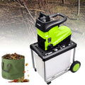 EXSHUING broyeur, 2800 W, 60 L, 4,5 Cm, Vert, De Végétaux Électrique, Grand Bac De Ramassage, Coupe Des Branches Jusqu'À