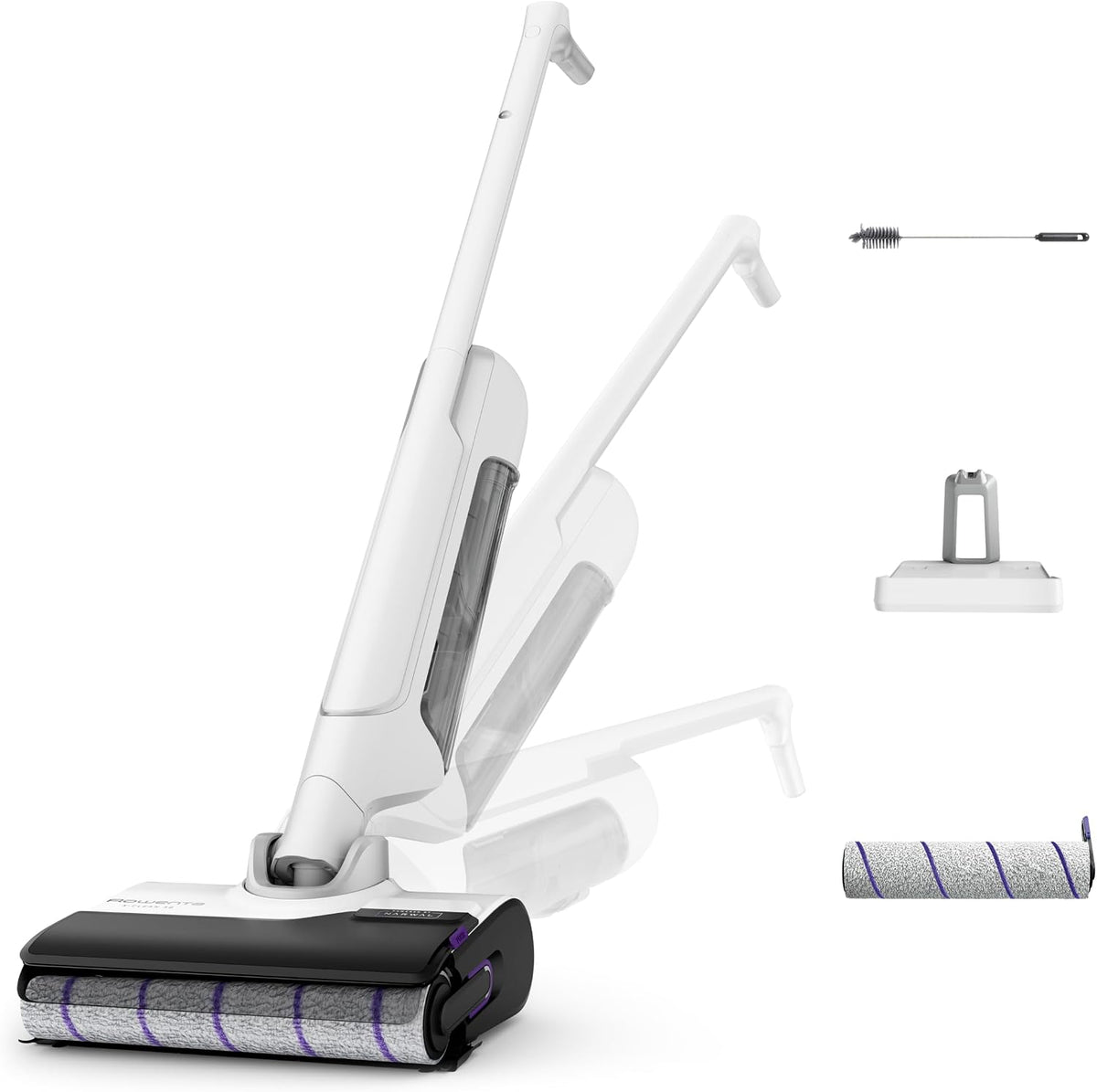 Rowenta Aspirateurs balais et balais électriques, Blanc, X-Clean 10, Aspirateur Laveur sans fil, Design Plat 180°