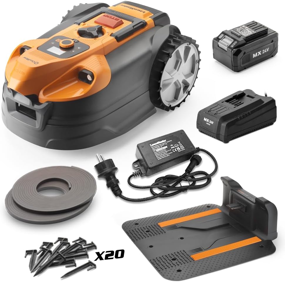 Lawnmaster Tondeuses robot, 24 V, 500 m, Gris/Noir