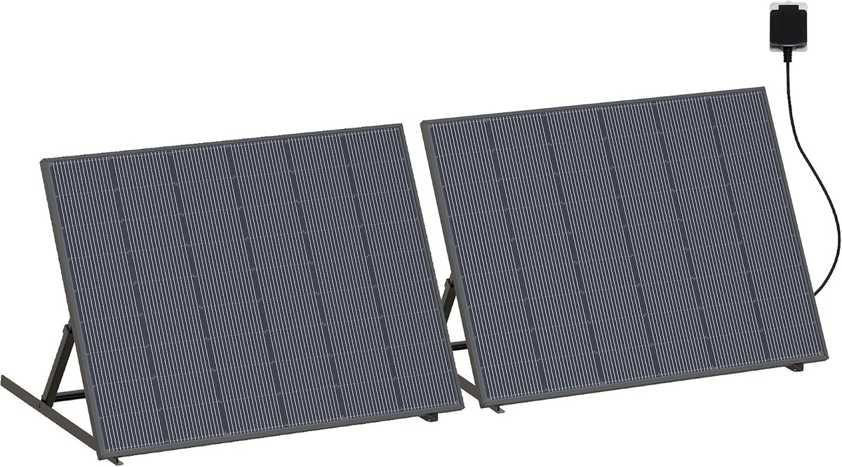 Mecafer accessoire éclairage extérieur, 420 W, Bleu/Gris, Kit 2 panneaux solaires photovoltaïques - Sun 2 home eco