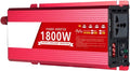 TETARI Convertisseurs électriques, 12 V, 220 V, 1600 W, 2200 W, 3000 W, Rouge, 220-240 V 50HZ)