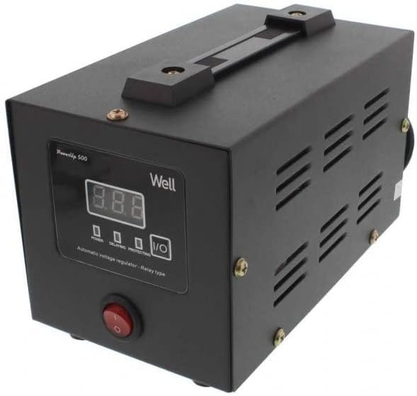 HDME accessoires et pièces, 190x138x108 mm., 500VA., 220 V, 350 W, 400 W, Noir/Gris, Régulateur de Tension - Stabilisateur Tension
