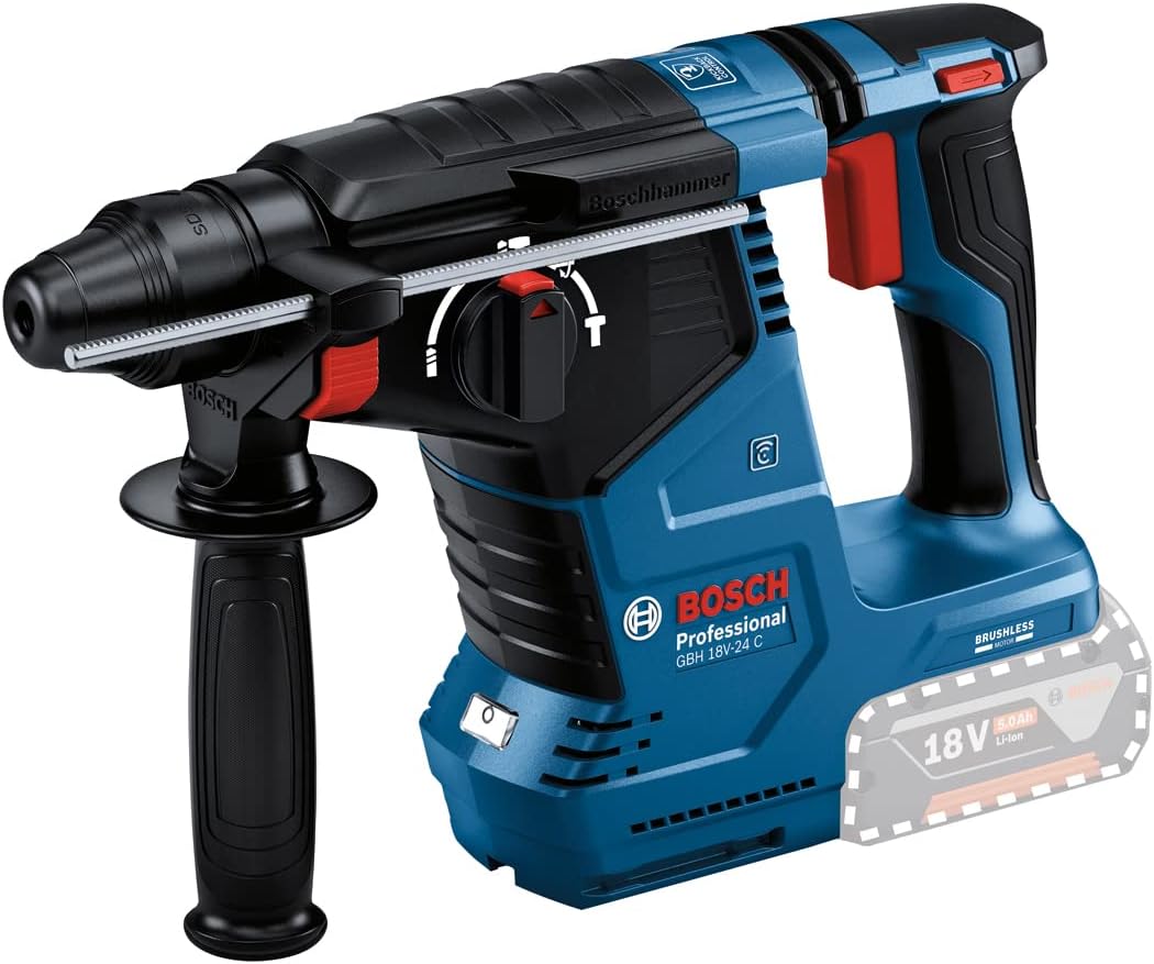 Bosch Professional Marteaux perforateurs, 18 V, Noir/Bleu, System perforateur sans-fil GBH -24 C (SDS plus