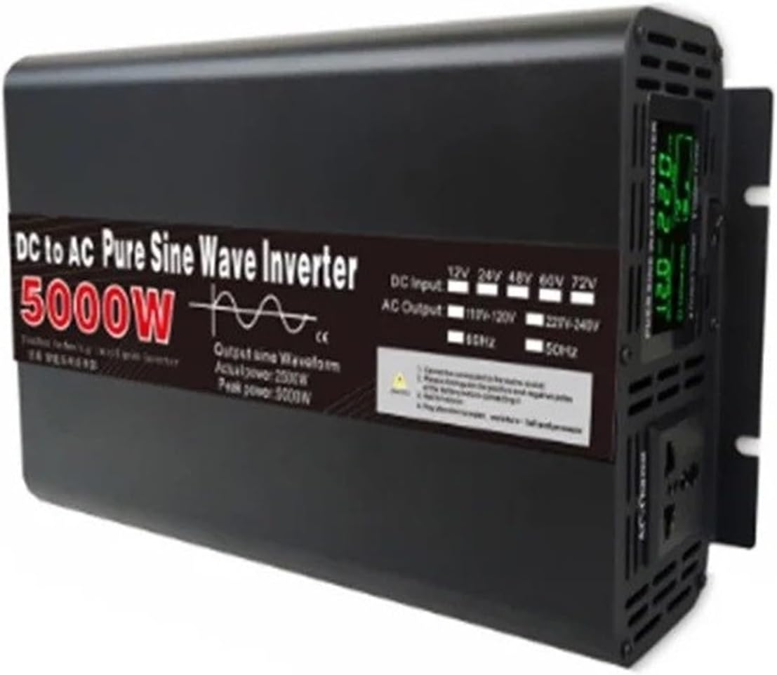 MAMEFVBB onduleur, 5000 W, 12 V, 24 V, 48 V, 220 V, Noir/Gris, 110 V(60HZ)