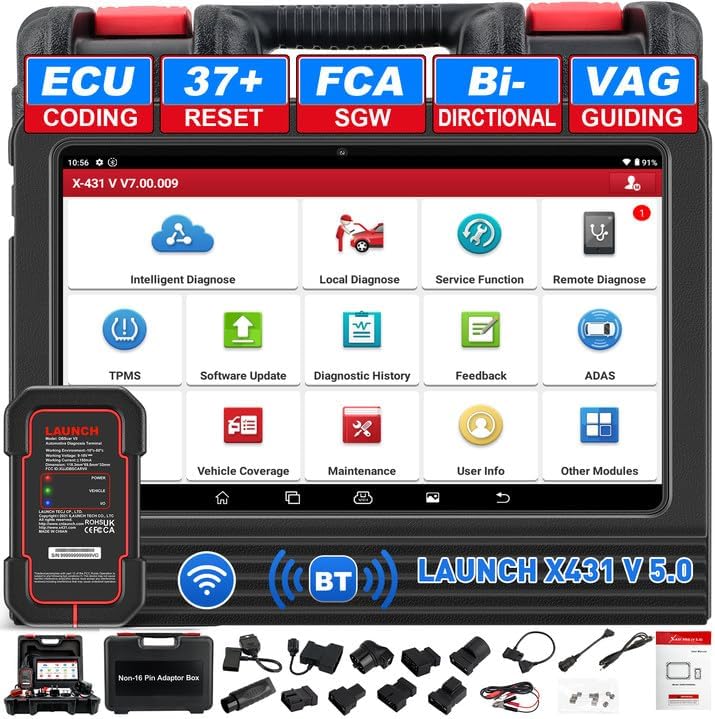 LAUNCH Outils diagnostics pour système de moteur OBD-II, Noir/Bleu