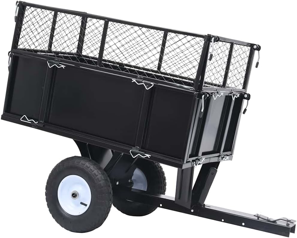 vidaXL Chariots à 2roues, 130 x 52 x 87 cm (L x l x H), 150 kg, Acier, noir