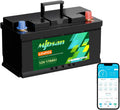 Mjbsan batterie, 170 Ah, 12 V, 190 mm, 2176 Wh, Noir/Vert, LiFePO4 Bluetooth, hauteur de sous le plancher en lithium avec BMS intelligent 150A