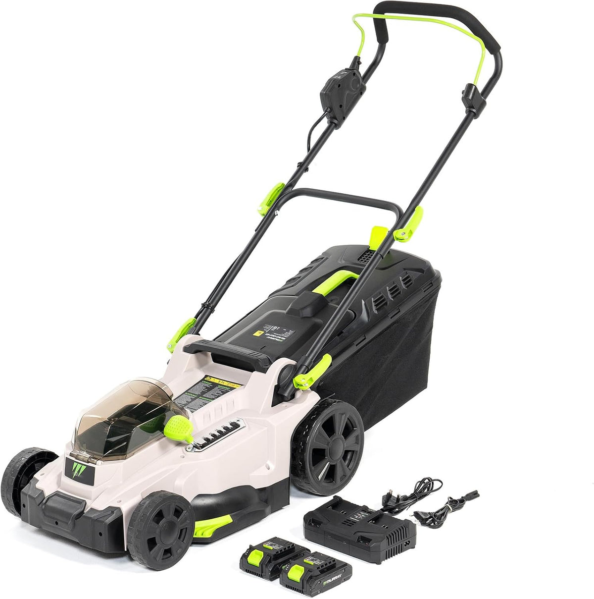 Murray tondeuse à gazon, 2x20, 2900 TR/Min, 37 cm, 35 L, Blanc/Noir, sans Fil V Li-ION avec Moteur à Induction ( ) MU-BAT-LM37-KIT