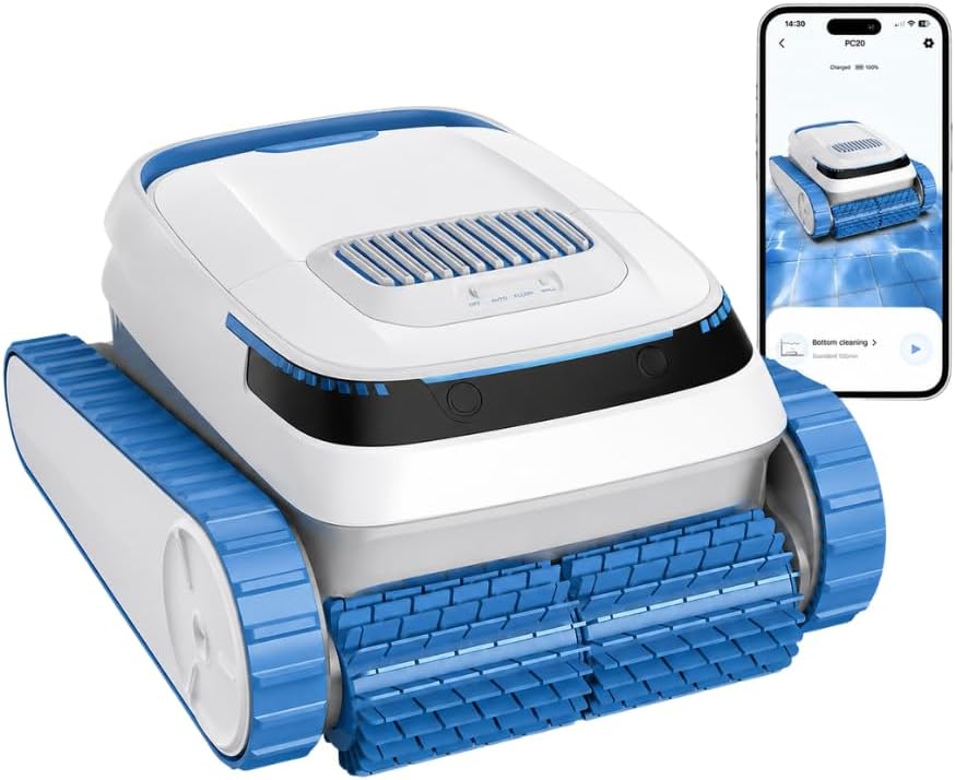 Nixpool Systèmes de nettoyage automatique, 18927 L, Bleu/Blanc, (2026 Mise à Niveau) Robot de Piscine QD40 Sol et Paroi