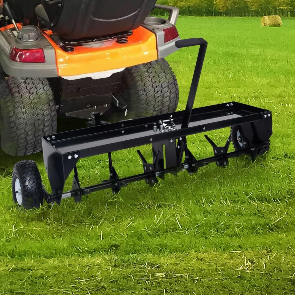 Générique accessoire tracteurs autoportés, 102 cm, Acier, noir, Aérateur de pelouse pour Tondeuse autoportée