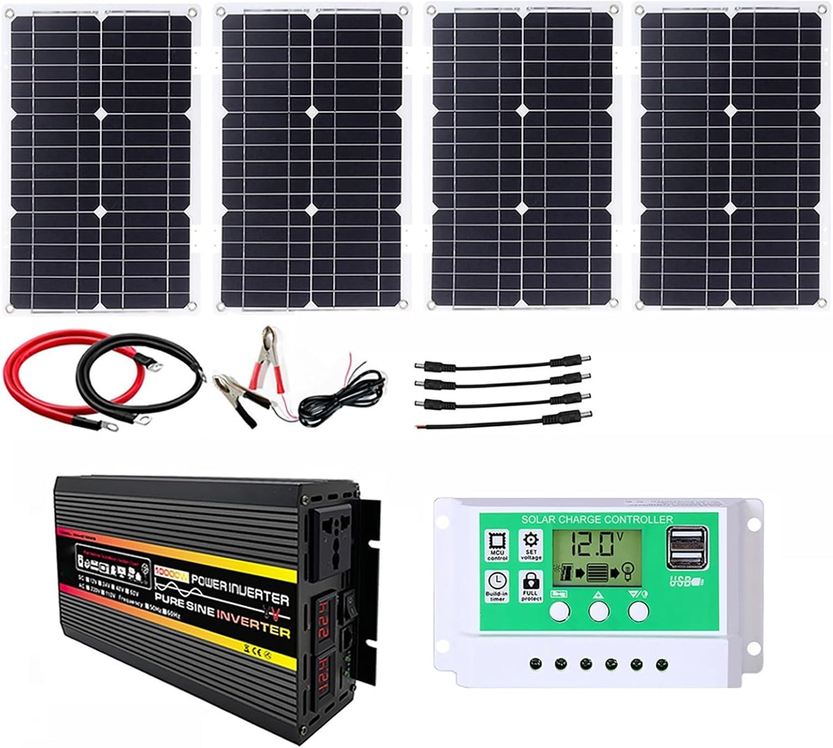 ZQIRUIQZ panneau solaire, HZ10000, 1127x420x3 mm, 100 W±5%, DC 12 V/24 V, 10000 W, Substrat en aluminium + puce à haut rendement + PET, blanc + vert