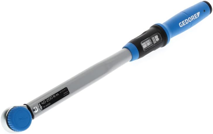 GEDORE Clés dynamométriques, 494 mm, Bleu/Gris, Clé dynamométrique avec carré d'entraînement, Réversible, Graduation de réglage