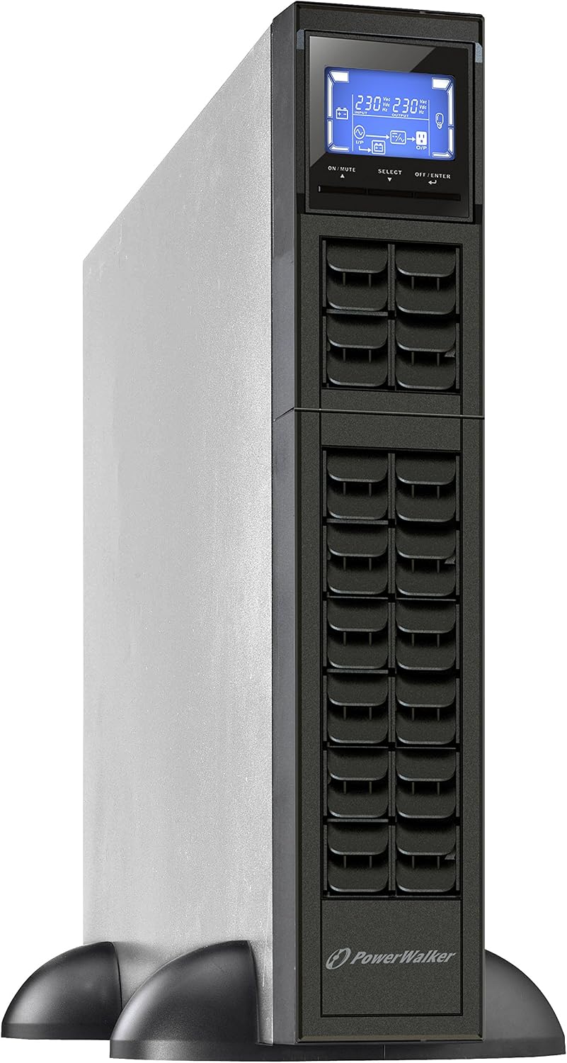 PowerWalker onduleur, 2400w, Gris/Noir, 2-IN-1 - Rack/tower Design - Warr