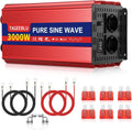 TAGEEBLU convertisseur de tension, 3000 W, 24v, 220v, Rouge/Noir, Pur Sinus convertisseur Camion