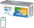 Redodo batterie, 24 V, 100 Ah, 2560 Wh, Gris/Blanc, Bluetooth Lithium, LiFePO4 Protection Low-Temp, BMS 100A