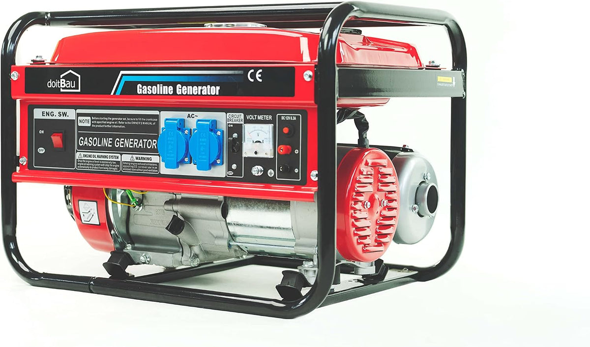doitBau groupe électrogène, 3000 W, 3 kW, Rouge/Gris
