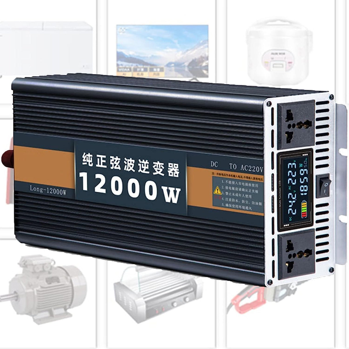XINGSHANG onduleur, 4000 W, 5000 W, 6000 W, 7000 W, 8000 W, Bleu/Gris