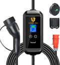 Powerlibre Chargeurs de batterie, 11 kW, 5M, Noir/Gris, Chargeur Voiture Electrique F2 Type 2 16A, Wallbox Portable IP66 avec Câble
