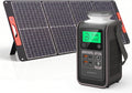 SWAREY groupe électrogène, 192 Wh, 100 W, 140 W, 120 W, Gris/Noir, Kit Énergie Solaire Portable, Générateur + Panneau Solaire Pliable