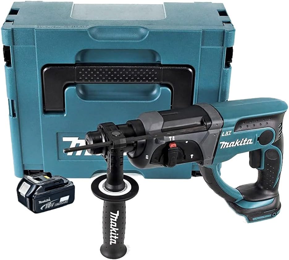 Makita Marteaux perforateurs, 18 V, Bleu/Noir, - DHR202F1J - Perforateur burineur SDS plus LXT + 1x BL1830B + MAKPAC