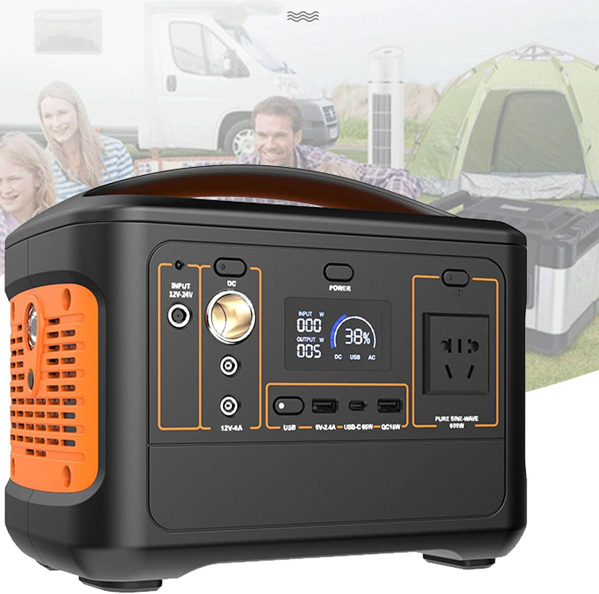 XSDAJSD XSDAJSD, 110 V, 220 V, 600 W, Noir/Gris, Centrale électrique portable /, autonomie de 7 h