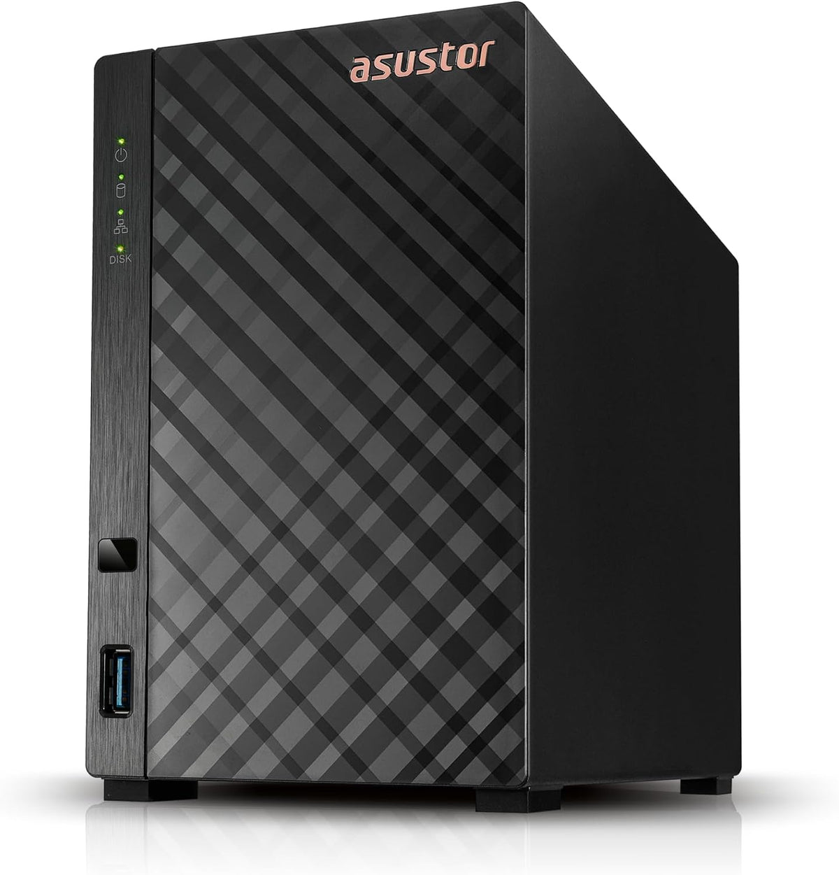 Asustor Boîtiers, 165(H) x 102(W) x 218(D) mm, Noir/Gris, Drivestor 2 Lite AS1102TL Boîtier NAS à 2 Baies