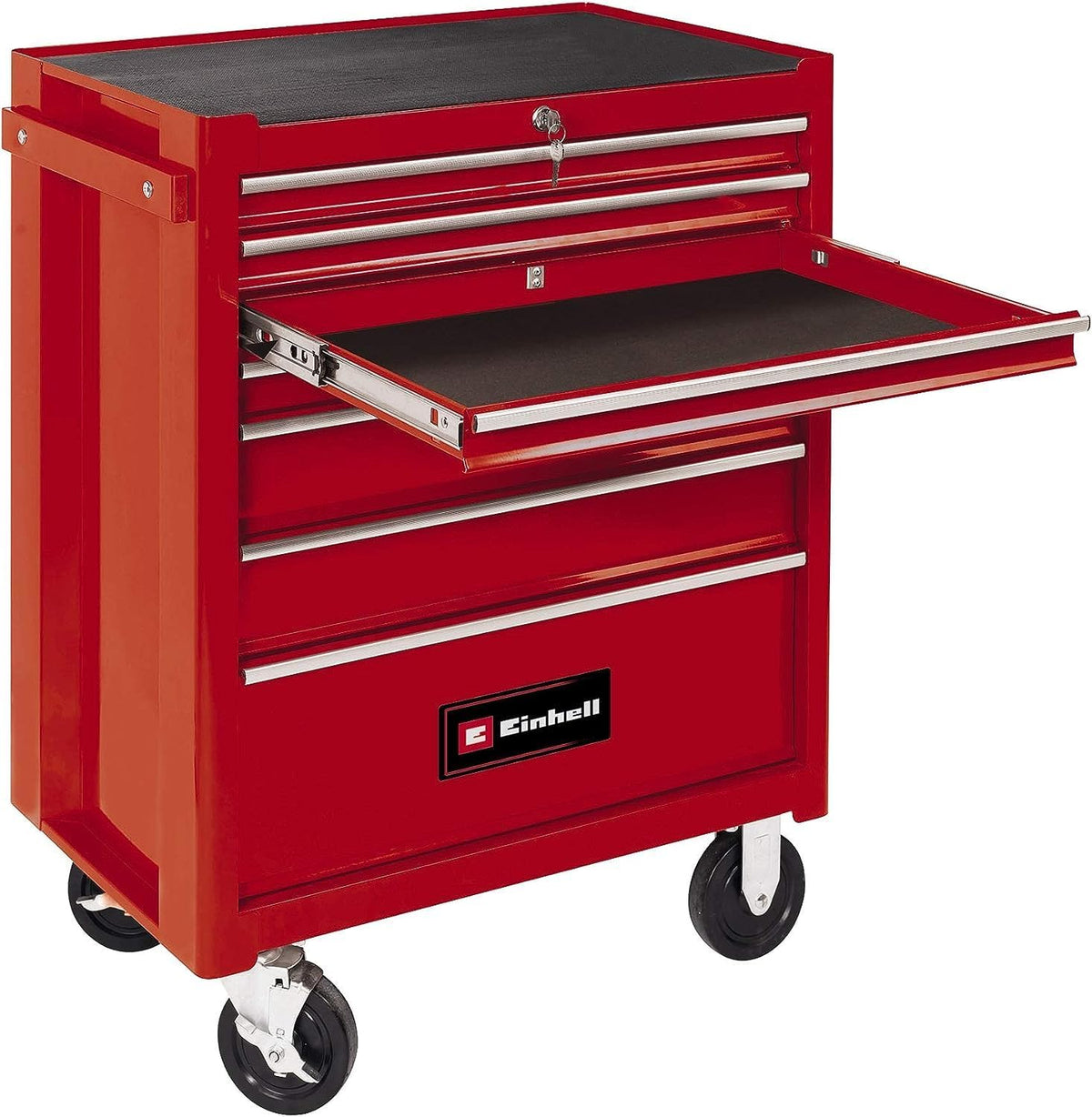 armoire Einhell, 150 kg, Rouge, Chariot d'atelier TC-TW 150 (7 tiroirs, système Interlock, Charge Max, verrouillable