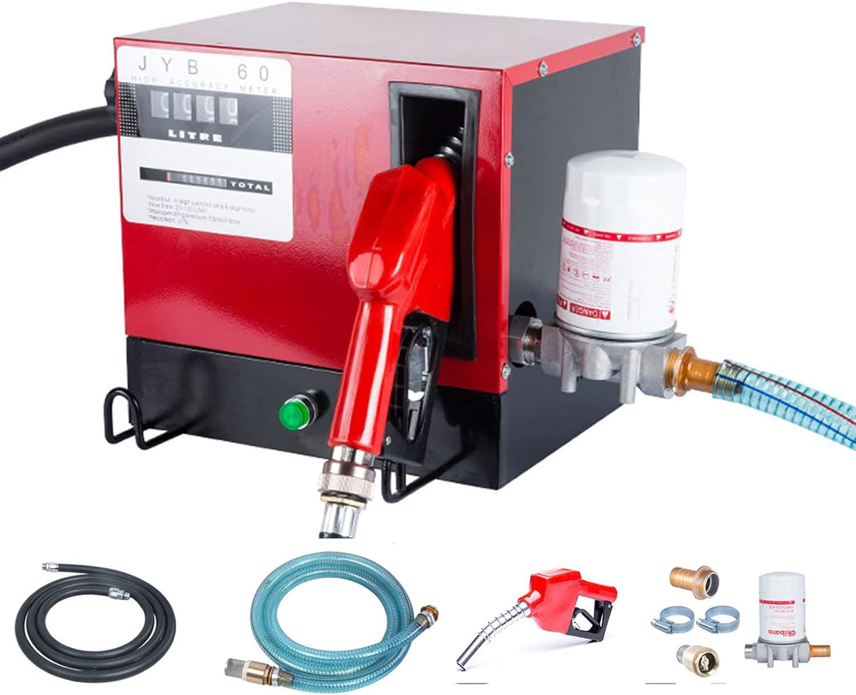 SanBouSi Pompes à carburant, 550 W, 220 V-240 V, <70 dB, 60 L, 230 V, Rouge/Blanc, Buse automatique