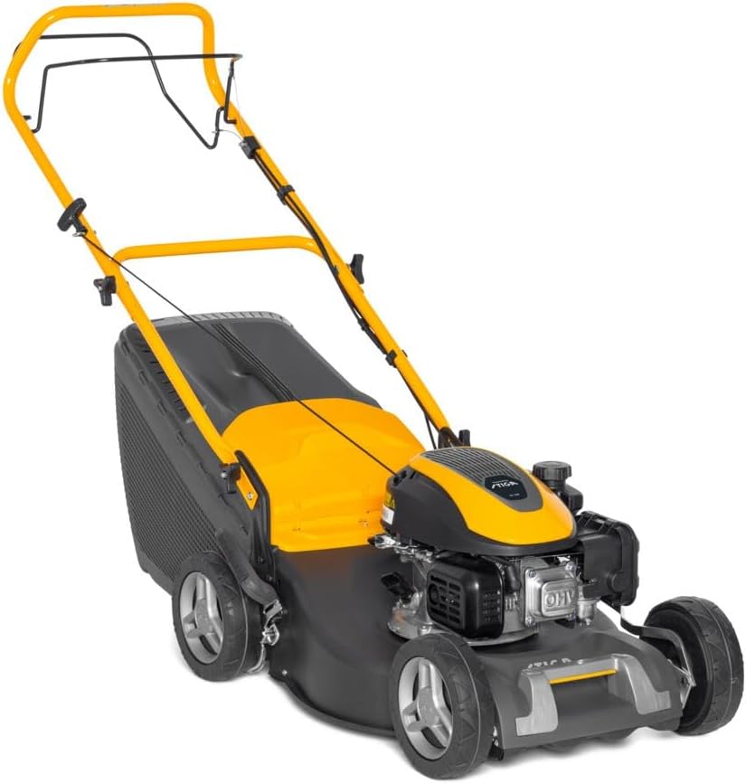 STIGA tondeuse à gazon, 46 cm, 60 L, Noir/Blanc, Collector 48 S Tondeuse à Essence autotractée - Moteur 123cc