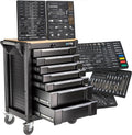 Stix armoire, Noir/Gris, Servante Atelier UltimatePro C7/TS1, Chariot à Outils avec 267 Pièces CR-V, 7 Tiroirs