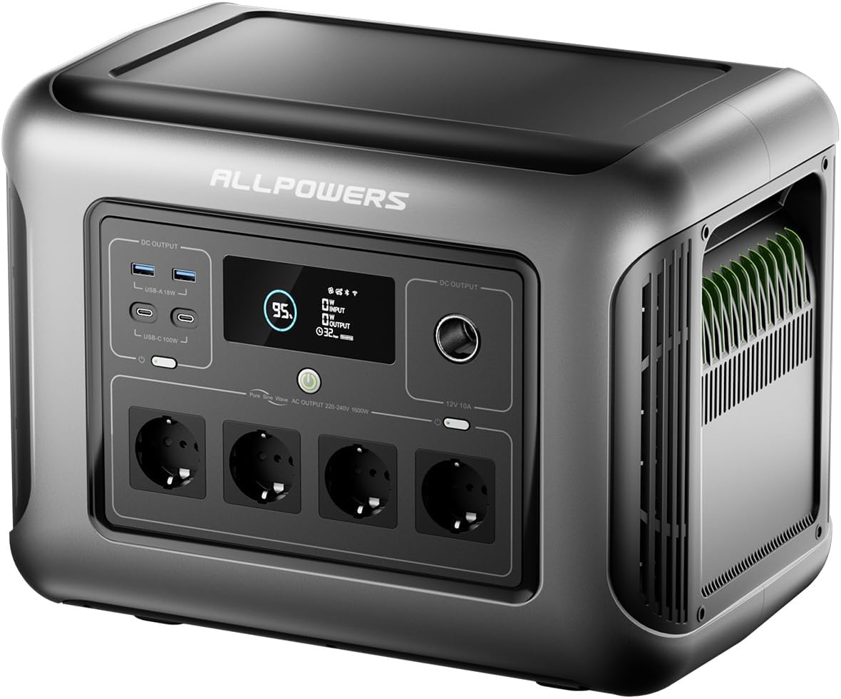 ALLPOWERS groupe électrogène, 1056 Wh, 1600 W, Noir/Gris