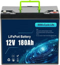 GMAHRPPOK batterie, Batterie Lifepo4, 200 Ah, 12,8 V, 12 V, Bleu/Gris, au lithium LiFePO4 BMS intégré 5000+ cycles profonds