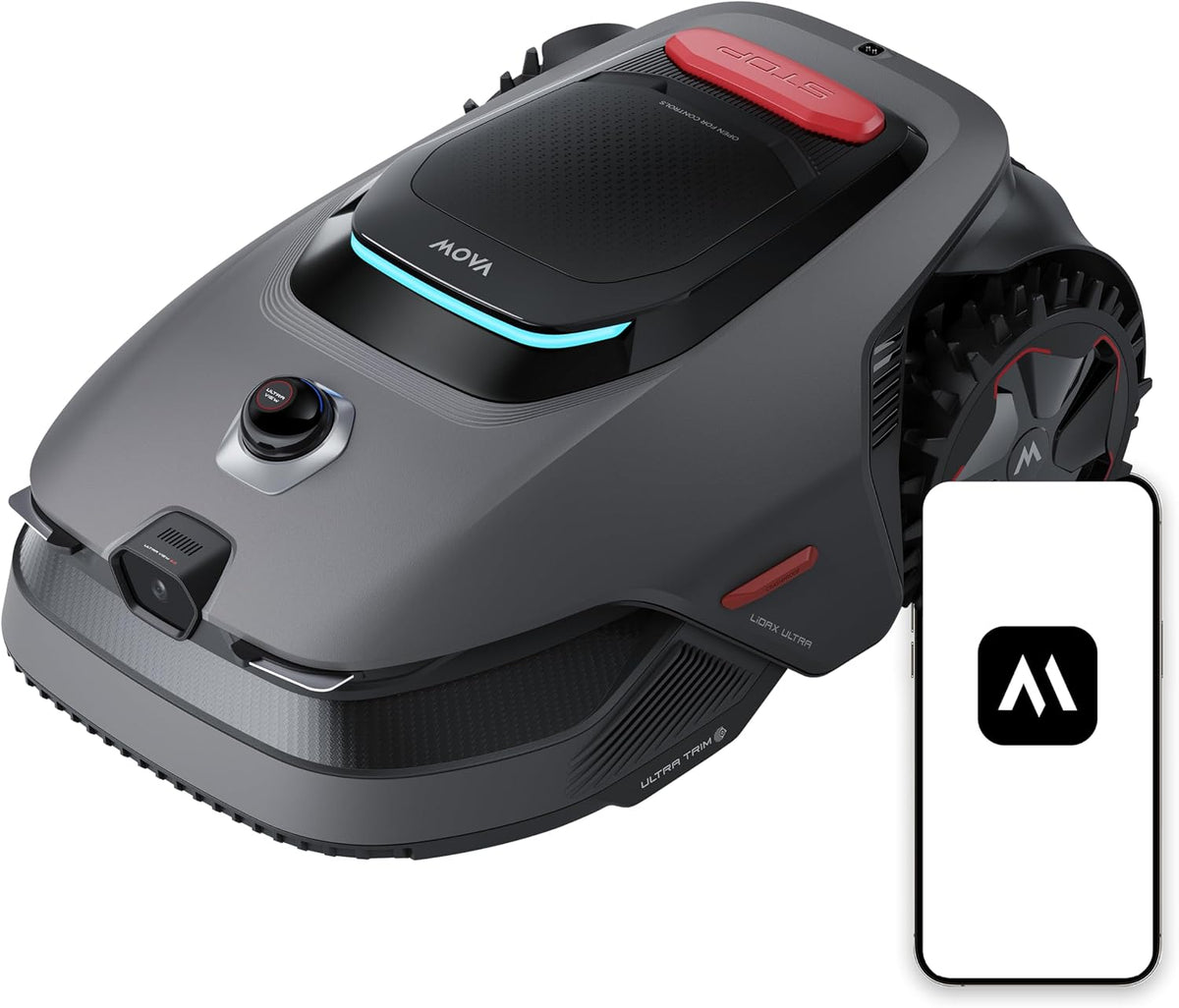 MOVA Tondeuses robot, 1200 m, 5 cm, Noir/Gris, LiDAX Ultra 1200 Robot Tondeuse sans Fil périphérique, Recommandé ²