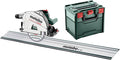 metabo scie circulaire, 18 V, Gris/Blanc, Set KT 18 LTX 66 BL plongeante sans fil, X 340 avec rail de guidage FS 160