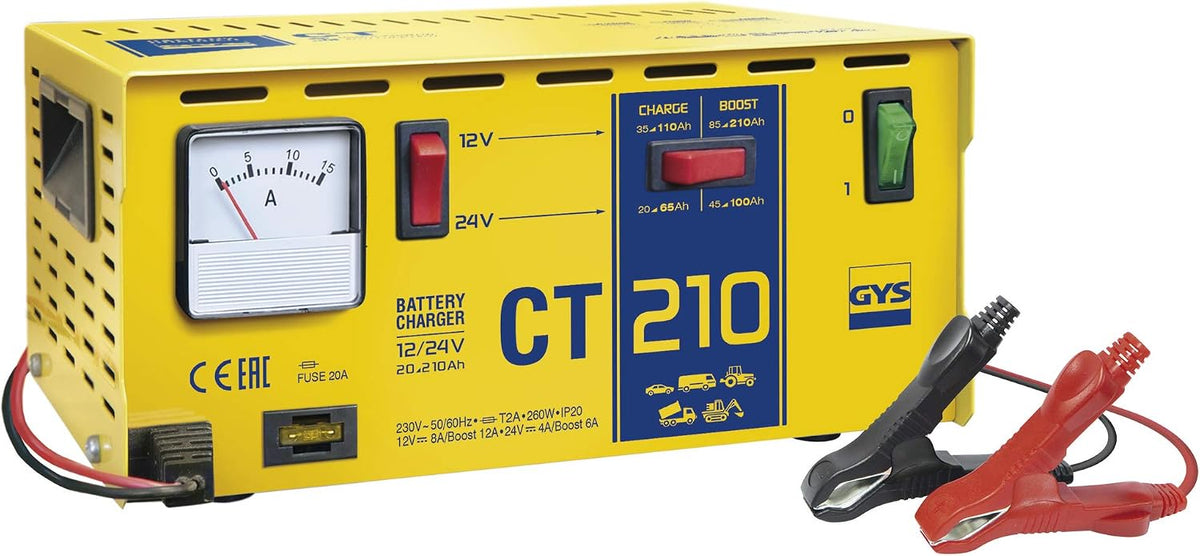 GYS Chargeurs de batterie, 24 V, Jaune/Rouge, - CT 210 - CHARGEUR DE BATTERIE TRADITIONNEL - 12/