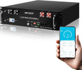 MFUZOP batterie, 48 V, 100 Ah, Noir/Gris, Lithium LiFePO4 5, Rack Serveur avec BMS 100A Intégré, Bluetooth & App