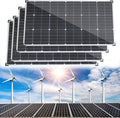 RayGenius panneau solaire, 78x50 cm, 200w, 12v, 18v, Noir, fourpieces