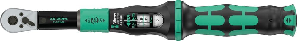 Wera Clés dynamométriques, 05075690001 Cl, Vert/Noir, é dynamométrique Click-Torque Lock A 5, réglable, fonction Torque Lock