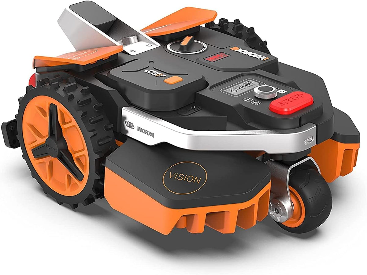WORX Tondeuses robot, 600 m, 700 m, Noir/Gris, LANDROID Vision WR206E.1, Robot Tondeuse sans Fil périphérique ² Surf.Max ²