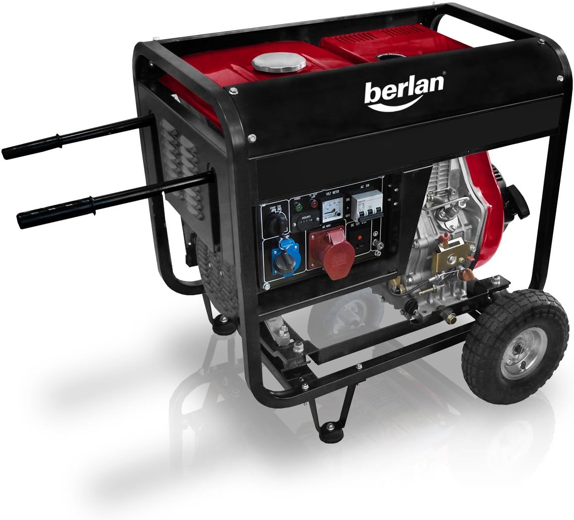 Berlan groupe électrogène, 4,5 kW, 230 x 400, Noir/Gris, Générateur diesel V