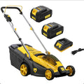 Nemura tondeuse à gazon, 40 V, 4 Ah, 37 cm, 77 mm, 35 L, Noir/Jaune