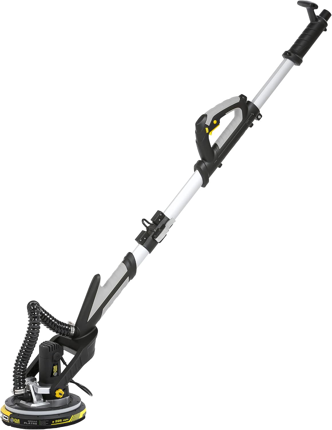 Fartools Ponceuses à disque, 750 W, 225 mm, Gris/Noir, DWS 750 Ponceuse téléscopique plâtre pliable, auto-aspirante