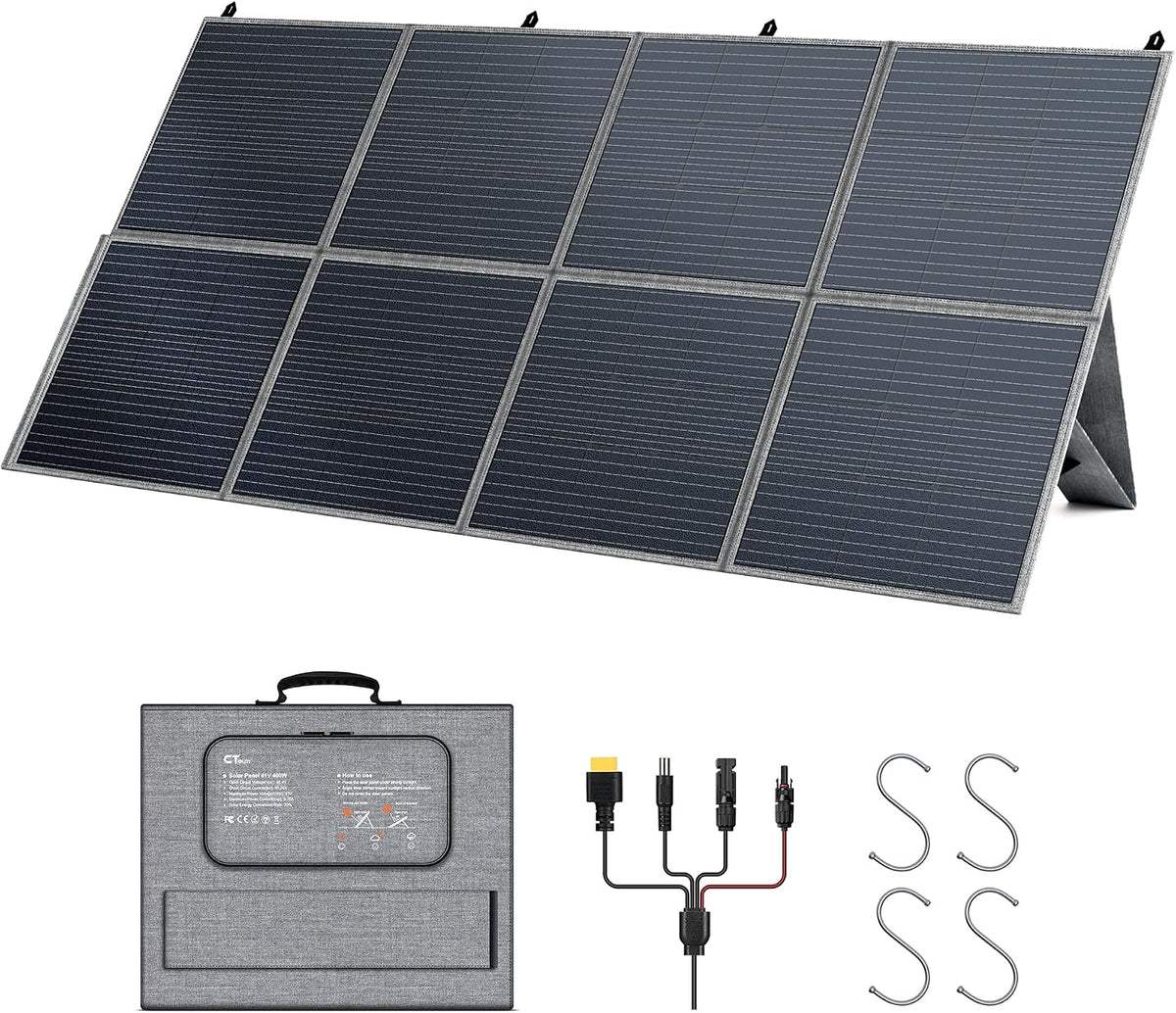 CTOLITY groupe électrogène, 400 W, 41 V, Bleu/Gris, Panneaux Solaires Pliables, Cellule Solaire Monocristalline