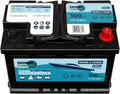 EnergyTank batterie, 12 V, 100 Ah, Noir/Bleu, Solaire AGM pour Camping-Car, Bateau et Van Aménagé