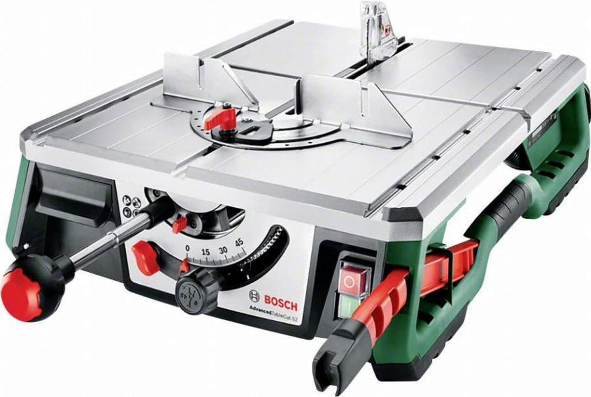 Bosch Scies circulaires à table, 550 W, 8,5 kg, Gris/Blanc, Scie sur table AdvancedTableCut 52 (, lame NanoBlade Wood Basic 65